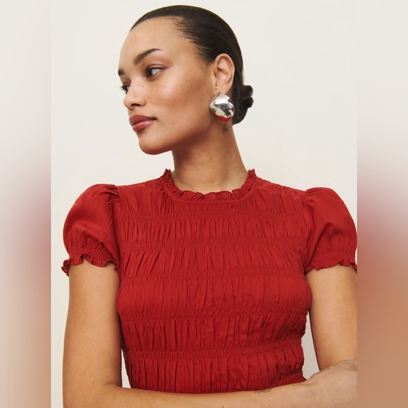 Reformation Kiria Dress in Lipstick Red. Brand new without tags, never worn. - Picture 4 of 16